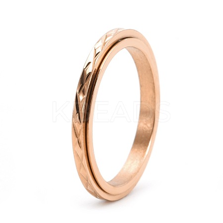 304 Stainless Steel Rotatable Finger Ring for Women Men PW-WG3B7F0-07-1