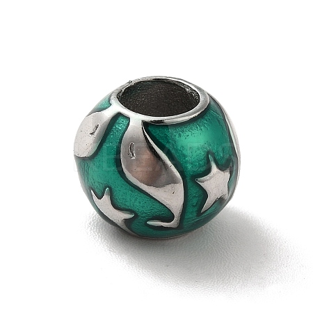 304 Stainless Steel Enamel European Beads STAS-G308-05P-1
