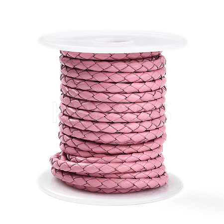 Braided Cowhide Leather Cord NWIR-N005-01D-5mm-1