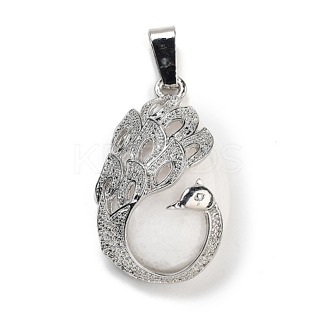 Natural White Jade Teardrop Pendants G-G112-03P-01-1