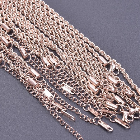 304 Stainless Steel Rope Chain Necklaces HK1037-3-1