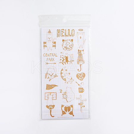Cat Theme Glitter Self Adhesive Hot Stamping Stickers Sets DIY-WH0163-01-1
