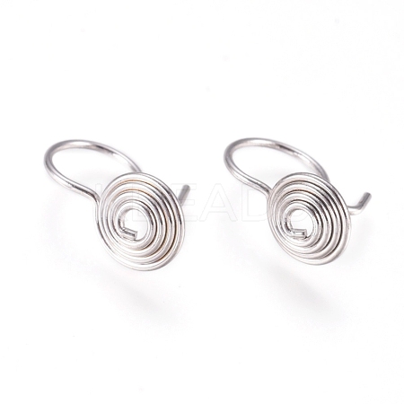 Brass Spiral Wire Earring Hooks KK-L198-012P-1