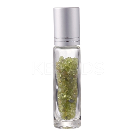 Natural Peridot Chip Bead Roller Ball Bottles AJEW-H101-01A-1