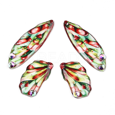 Epoxy Resin Butterfly Wing Pendants FIND-N005-66-1