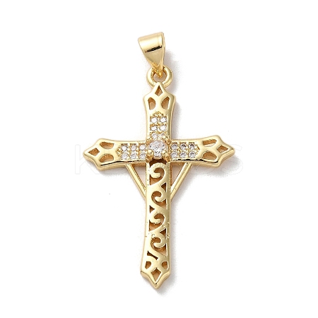 Brass Micro Pave Cubic Zirconia Pendants KK-A212-10E-G-1