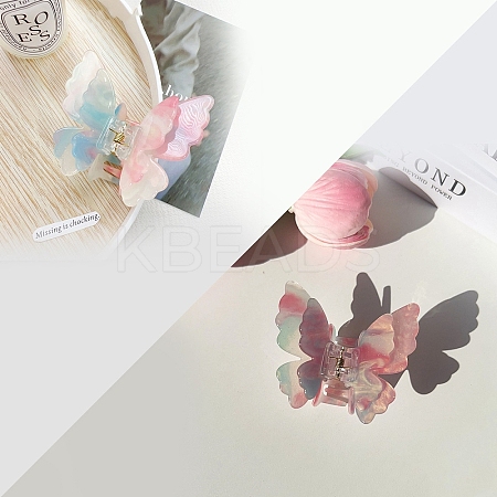 Double Layered Butterfly Acrylic Claw Hair Clips PW-WG6EC97-04-1