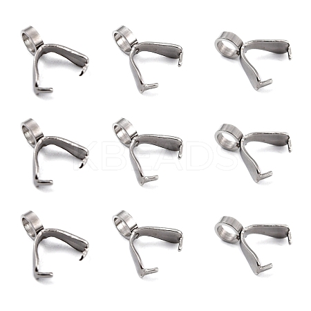 Non-Tarnish 201 Stainless Steel Pinch Bails X-STAS-E076-09-1