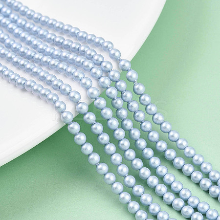 Baking Paint Pearlized Glass Pearl Bead Strands HY-N002-3mm-C04-1