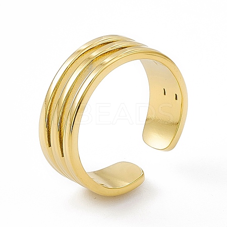 Ion Plating(IP) 304 Stainless Steel Cuff Ring for Women RJEW-C060-34G-1