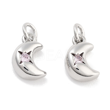 Brass Micro Pave Cubic Zirconia Pendants KK-P271-01P-A-1