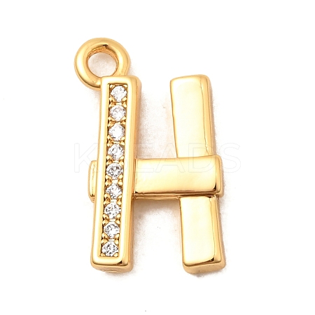 Brass Micro Pave Cubic Zirconia Charms KK-C117-12G-H-1