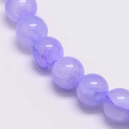 Dyed Natural Green Jade Beads Strands JBS053-6MM-29-1