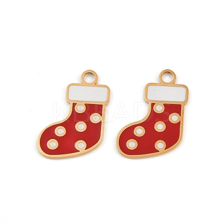 304 Stainless Steel Enamel Pendants STAS-G357-01G-08-1