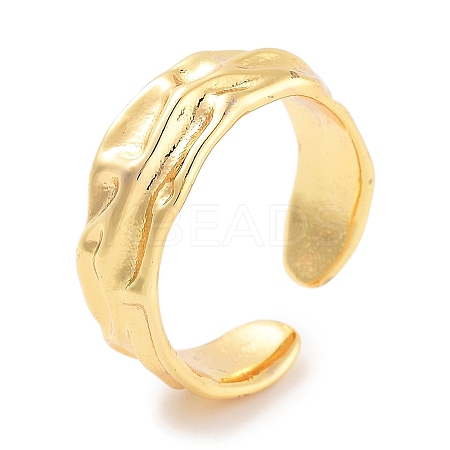 Rack Plating Brass Open Cuff Rings RJEW-Z059-04G-1