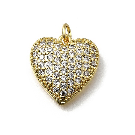 Brass Micro Pave Cubic Zirconia Pendants KK-C090-42G-03-1