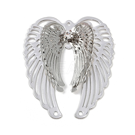 Brass Crystal Rhinestone 3D Hollow Angel Wings Chandelier Component Links KK-A261-05P-1