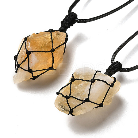 Irregular Nuggets Natural Citrine Pendant Necklace G-H286-02D-1