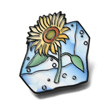 Ice Block & Sunflower Enamel Pins JEWB-Z052-01EB-02-1