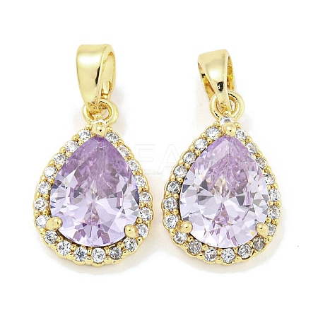 Brass with Cubic Zirconia Charms KK-Q820-10G-1