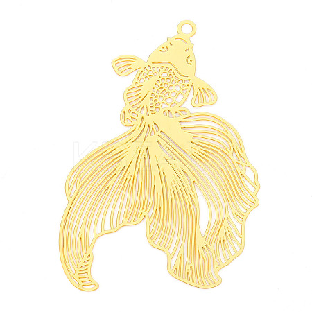 Brass Filigree Pendants KKC-T003-09G-1