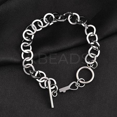 Tarnish Resistant 304 Stainless Steel Cable Chain Bracelets BJEW-P237-08P-1