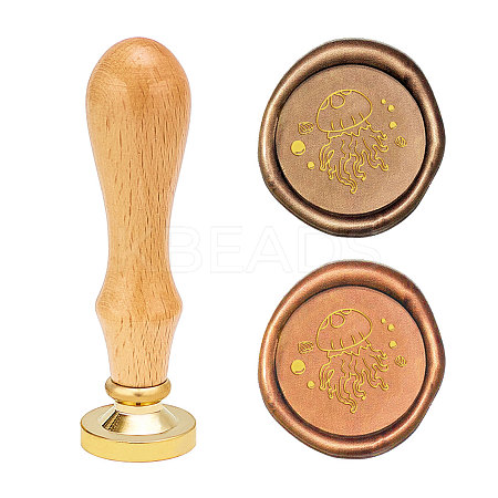 CRASPIRE Brass Wax Seal Stamp AJEW-CP0003-487-D-1