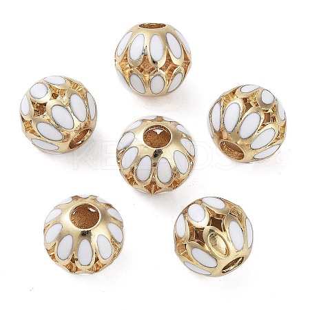 Golden Plated Alloy Enamel European Beads FIND-E046-03G-1