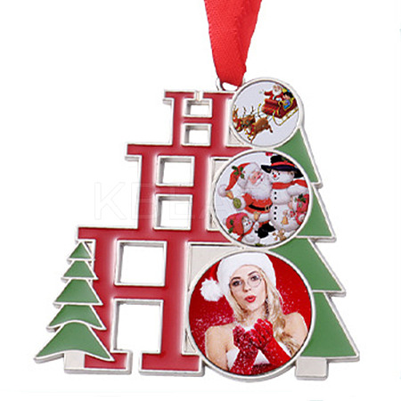 Christmas Themed Sublimation Blank Alloy Pendant Decorations LS-DIY-L070-01B-1