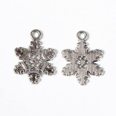 Tibetan Style Alloy Snowflake Pendants EA115Y-1