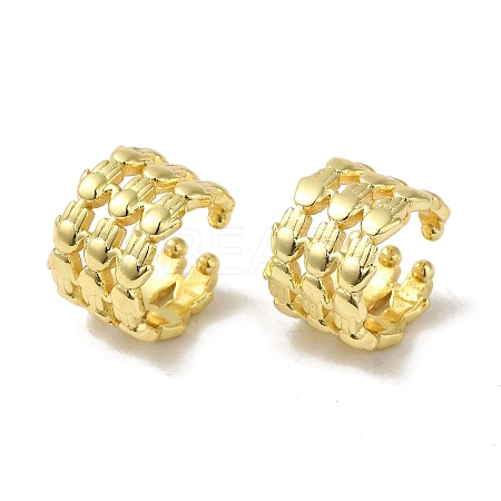 Hand Shaped Brass Cuff Earrings for Women EJEW-C097-05G-03-1