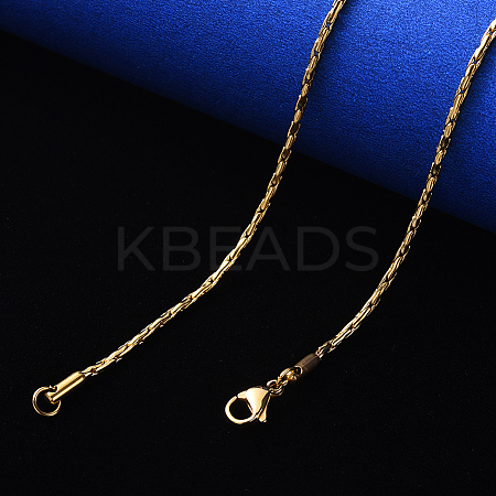 PVD Vacuum Plating 304 Stainless Steel Boston Link Chain Necklace NJEW-S420-005A-G-1