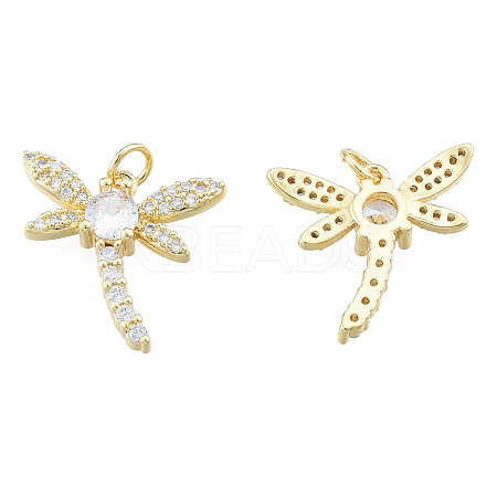 Brass Micro Pave Clear Cubic Zirconia Pendants ZIRC-N039-265-1