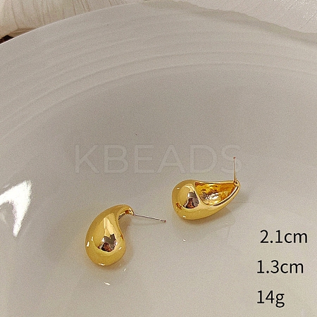 Teardrop Alloy Stud Earrings WG64463-15-1