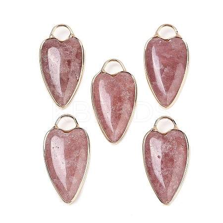 Natural Strawberry Quartz Pendants G-G193-02G-03-1