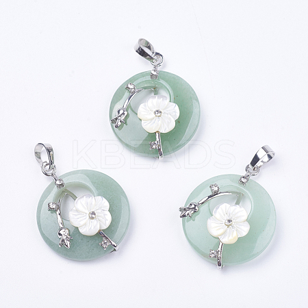 Natural Green Aventurine Pendants G-F546-A06-1