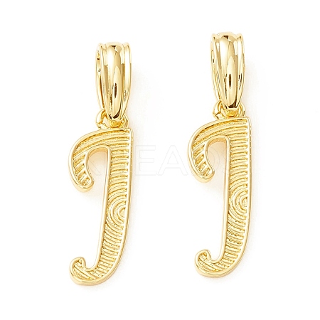 Rack Plating Eco-Friendly Brass Letter Pendants KK-K265-02G-J-1