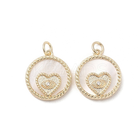 Brass Micro Pave Clear Cubic Zirconia Pendants KK-L208-64G-1