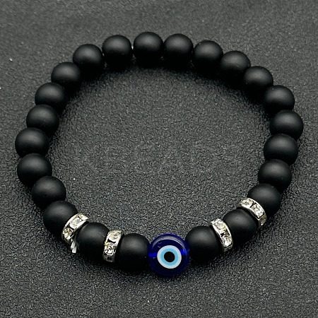 Natural Obsidian Beads Stretch Bracelets for Women Men JL6065-1-1