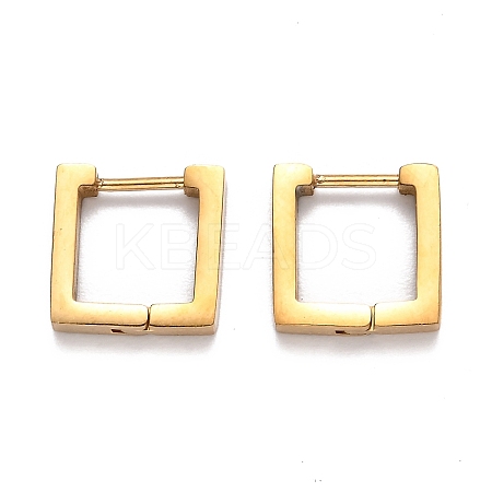 304 Stainless Steel Square Huggie Hoop Earrings STAS-J033-09A-G-1