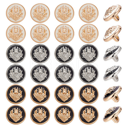30Pcs 3 Colors 1-Hole Alloy Buttons BUTT-AR0001-25-1