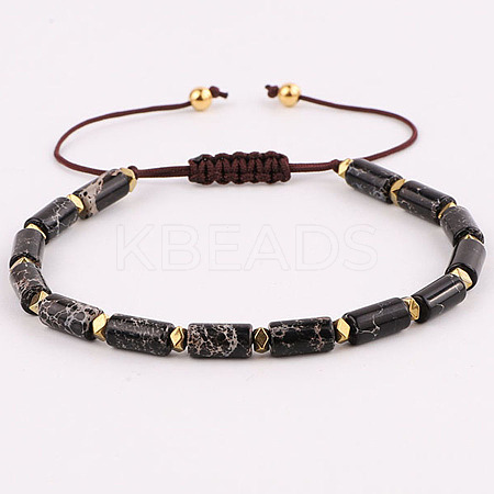 Column Natural Imperial Jasper Beaded Bracelets KU7824-5-1