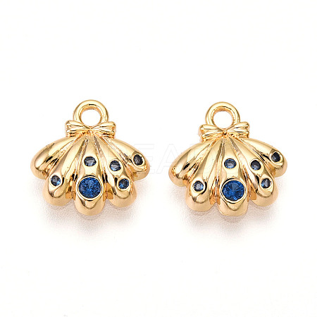 Brass Micro Pave Cubic Zirconia Charms KK-N261-98G-1