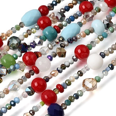 Electroplate Mixed Styles Glass Beads Strands GL-CBA07C4-01-1
