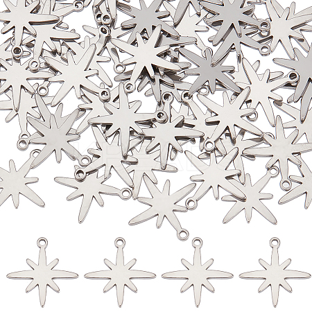 60Pcs 304 Stainless Steel Pendants STAS-SC0008-63-1