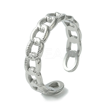 Non-Tarnish 304 Stainless Steel Open Cuff Ring RJEW-L110-031P-1