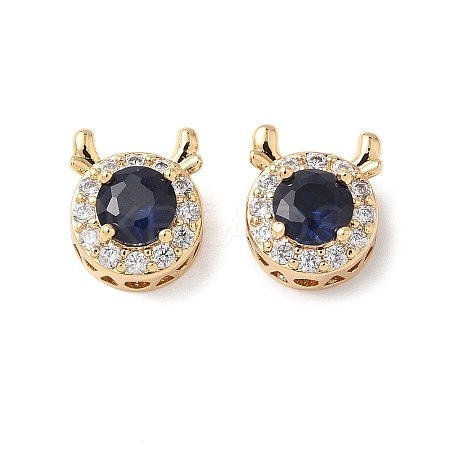 Brass Micro Pave Cubic Zirconia Beads KK-G531-01G-06-1