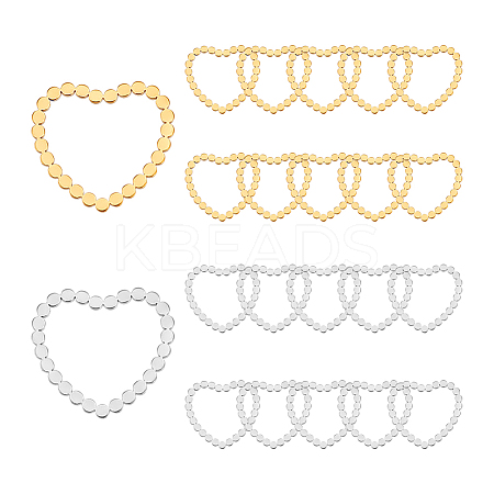 40Pcs 2 Colors 201 Stainless Steel Linking Rings STAS-UN0062-08-1