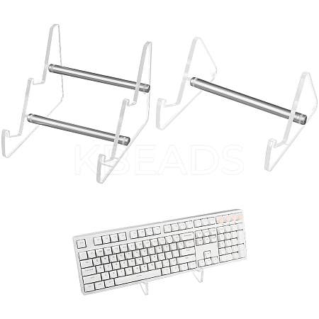 2Pcs 2 Style Acrylic Keyboard Display Stands with Platinum Plated Iron Supports ODIS-CP0001-13-1