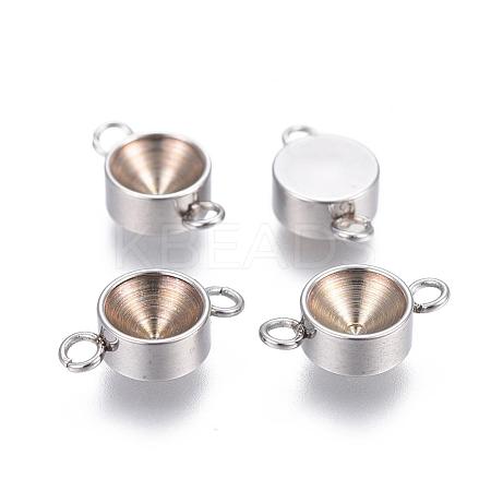 Tarnish Resistant 201 Stainless Steel Connector Rhinestone Settings STAS-P223-18P-5mm-1